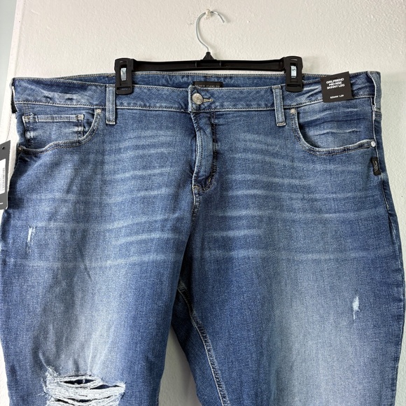 Silver Jeans Co. NWT Plus Size Girlfriend Mid Rise Skinny Jeans 24W Distressed - Picture 3 of 14